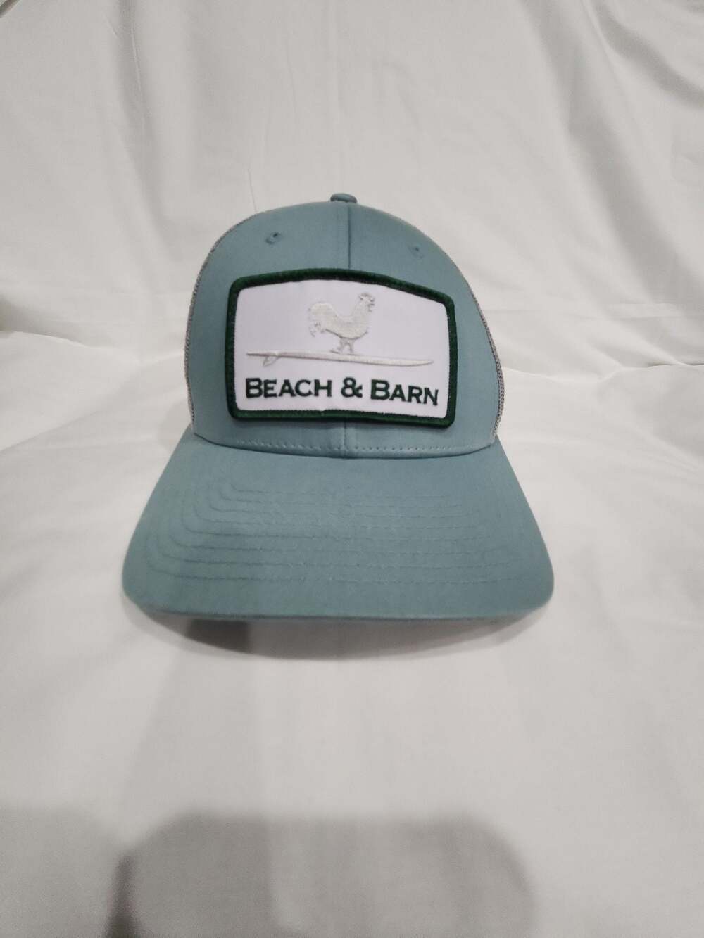 Beach & Barn Hard Work Snapback Trucker Hat Surf Blue
